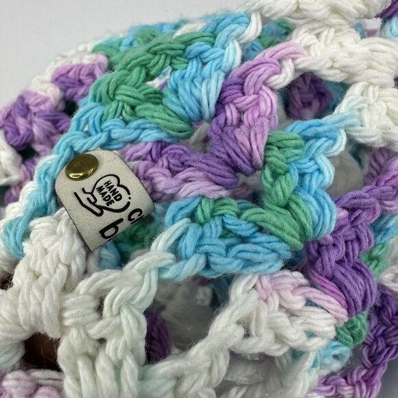 Handmade New Lacy Cloch Sugar 'n Cream in Beach‎ Ball Blue Knit Beanie - S/M - Picture 7 of 11